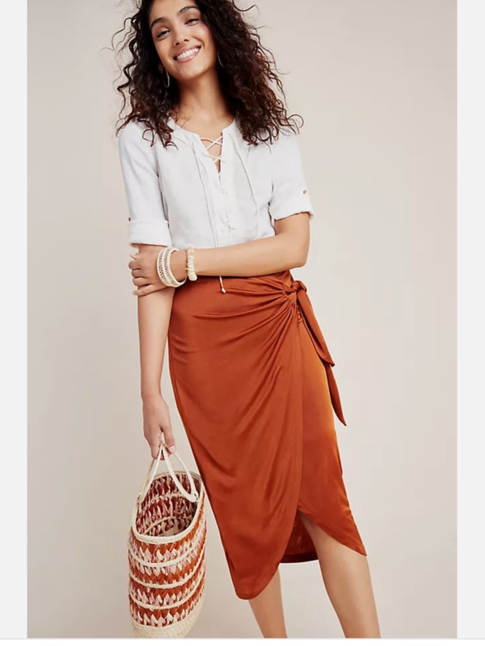 Anthropologie Maeve Petra Tied Skirt